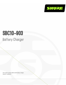 Handleiding Shure SBC10-903 Batterijlader