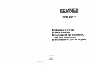 Manual de uso Rommer RED 450 T Lavadora