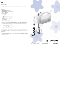 Manual de uso Philips HR1562 Cucina Batidora de varillas