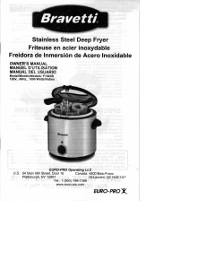 Manual Bravetti F1043B Deep Fryer
