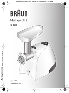 Bruksanvisning Braun G 3000 Multiquick 7 Köttkvarn