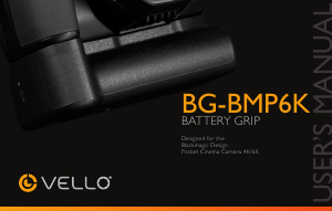 Manual Vello BG-BMP6K Battery Grip