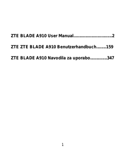 Manual ZTE Blade A910 Mobile Phone