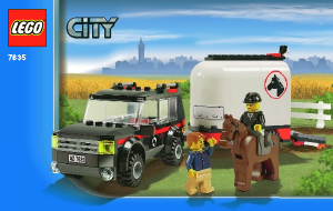 Brugsanvisning Lego set 7635 City 4WD med Hestetrailer