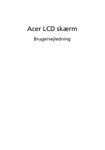 Brugsanvisning Acer V276HLW LCD-skærm