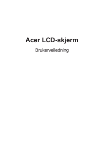 Bruksanvisning Acer XZ242QS LCD-skjerm