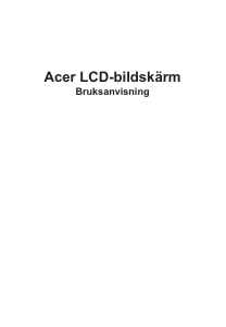 Bruksanvisning Acer XF270HP LCD skärm