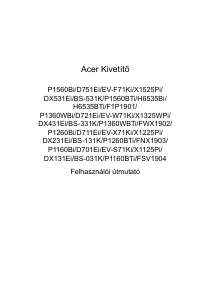 Használati útmutató Acer P1160Bi Vetítő