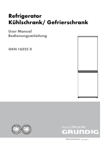 Handleiding Grundig GKN 16225 X Koel-vries combinatie