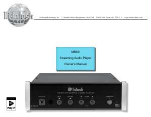 Manual McIntosh MB50 Media Player