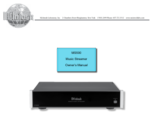 Manual McIntosh MS500 Media Player