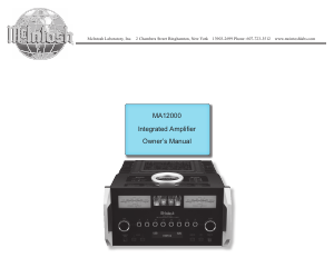 Manual McIntosh MA12000 Amplifier
