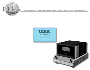 Manual McIntosh MC-830 Amplifier