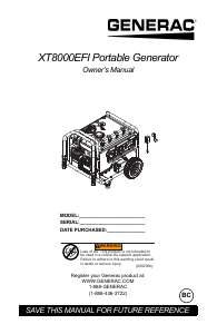 Mode d’emploi Generac 7162 XT8000EFI Générateur