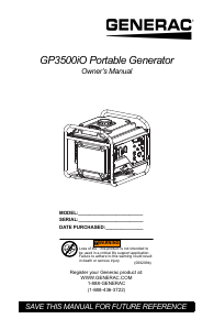 Mode d’emploi Generac 7128 GP3500iO Générateur