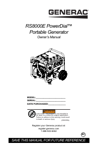 Manual Generac 7951 RS8000E Generator