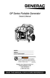 Manual Generac 7677 GP3600 49ST/CSA Generator