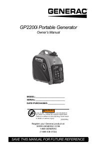 Mode d’emploi Generac 7117 GP2200i Générateur