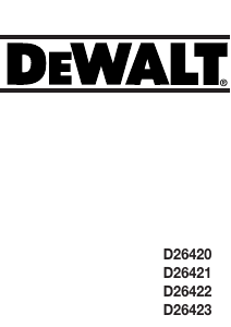 Bruksanvisning DeWalt D26420 Eksentersliper