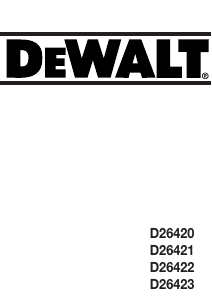 Bruksanvisning DeWalt D26421 Eksentersliper