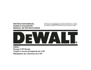 Manual DeWalt DW621 Plunge Router