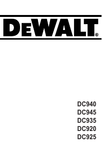 Kullanım kılavuzu DeWalt DC920KB Matkap tornavida