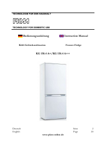 Manual PKM KG 158.4A+ Fridge-Freezer