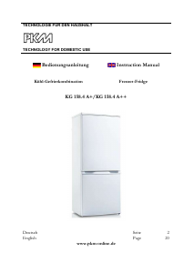 Manual PKM KG 158.4A++ Fridge-Freezer