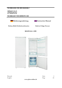 Manual PKM KG 229.4A++EB Fridge-Freezer
