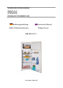 Manual PKM GK 213.4A++ Fridge-Freezer