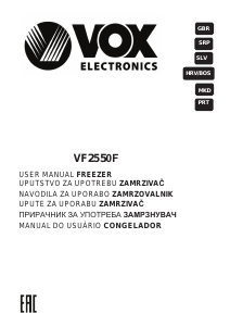 Priročnik Vox VF2550F Zamrzovalnik