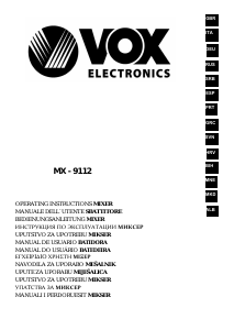 Manual Vox MX9112 Misturador da mão
