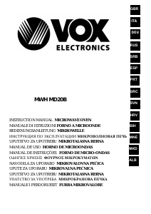 Manual de uso Vox MWH-MD20B Microondas