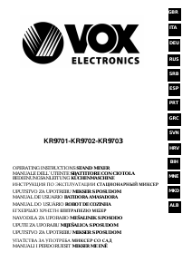 Manual Vox KR9701 Batedeira com taça
