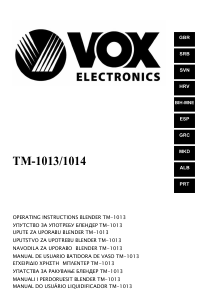 Manual de uso Vox TM1014 Batidora