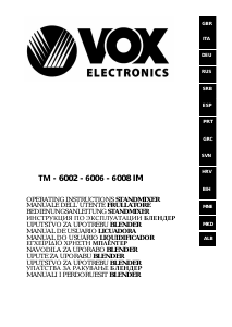 Manual de uso Vox TM6008 Batidora
