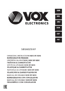 Handleiding Vox SBS6025IXF Koel-vries combinatie