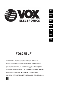 Priručnik Vox FD627BLF Frižider – zamrzivač