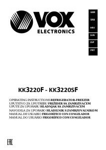 Manual de uso Vox KK3220F Frigorífico combinado