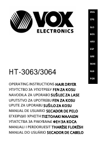 Εγχειρίδιο Vox HT3063 Πιστολάκι μαλλιών