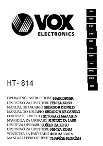 Manual Vox HT814 Hair Dryer