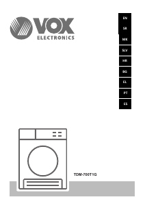 Manual Vox TDM700T1G Máquina de secar roupa