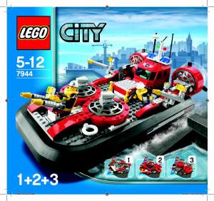 Handleiding Lego set 7944 City Brandweer hovercraft