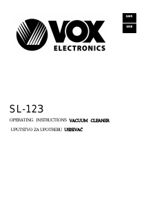 Priručnik Vox SL123R Usisavač
