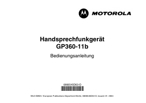 Bedienungsanleitung Motorola GP360-11b Walkie-talkie