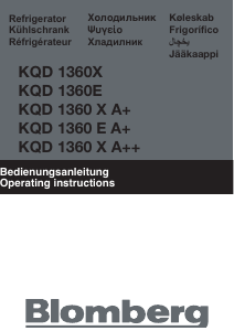 Bedienungsanleitung Blomberg KQD 1360 XA++ Kühl-gefrierkombination