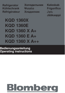 Mode d’emploi Blomberg KQD 1360 XA+ Réfrigérateur combiné