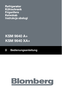 Handleiding Blomberg KSM 9640 A+ Koel-vries combinatie