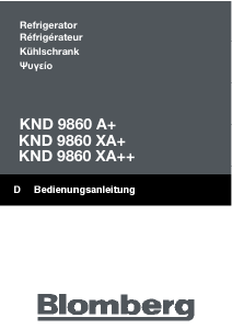 Mode d’emploi Blomberg KND 9860 A+ Réfrigérateur combiné