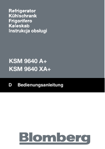 Manual Blomberg KSM 9640 XA+ Fridge-Freezer